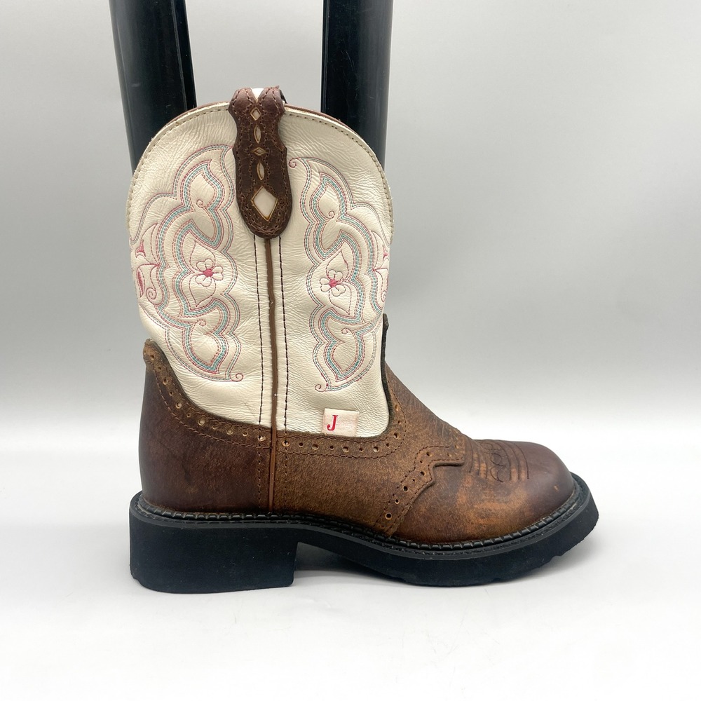 Justin Womens 5.5B Gypsy Western Cowgirl Boots Brown Leather Coastal Rustic Boho
